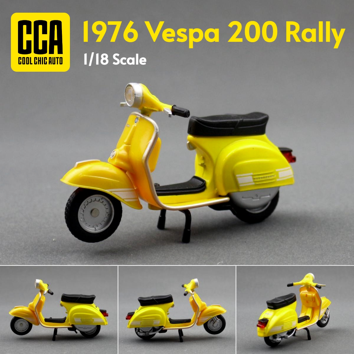 Kids Toys Scooter - 1/18 Vespa 200 Rallyไฟฟ้าสกู๊ตเตอร์ของเล่นรถจักรยานยนต์จักรยานสําหรับเด็กMSZ DiecastโลหะMiniature Collectionของขวัญเด็ก