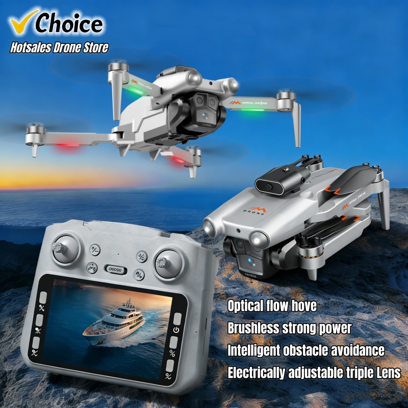 Kids Toys Quad - โดรน M6 กล้อง 8K ความละเอียดสูงแบบสามเลนส์ จอควบคุมระยะไกล