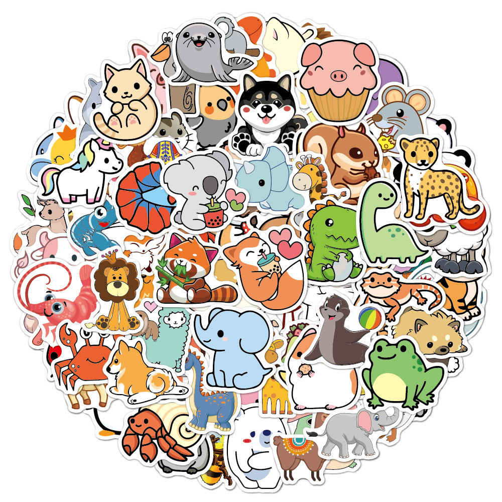 Kids Toys Logo - 100pcs สัตว์ตลกสติกเกอร์การ์ตูนน่ารัก Decals ของเล่นเครื่องเขียนกีตาร์โทรศัพท์จักรยานแล็ปท็อปกระเป๋ารถ Graffiti เด็กสติกเกอร์
