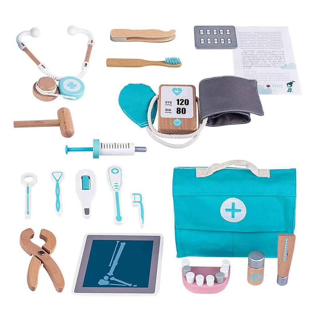Kids Toys Doctor Set - 17Pcs ชุดเด็ก Doctor บทบาทเล่นชุดของเล่นหูฟัง Otoscope กระจกทันตกรรมของเล่นเด็กของขวัญ