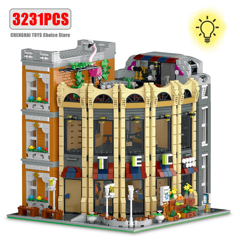 Kids Toys In Store - ตัวต่อสร้างสรรค์ 3231 ชิ้น ร้านค้ามุมโค้งสไตล์ยุโรป ชุดตัวต่อโมเดลอาคารเมือง ของเล่นเด็ก