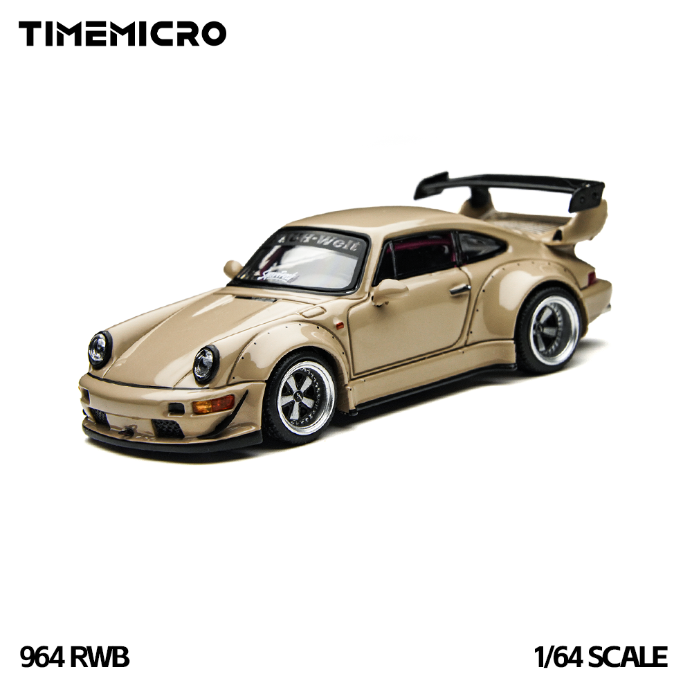Kids Toys Set - TimeMicro1:64 RWB 964 ชุดกล่องของขวัญสีเบจ รถโมเดลอัลลอยหล่อขึ้นรูป ของเล่นสะสมสำหรับตั้งโชว์