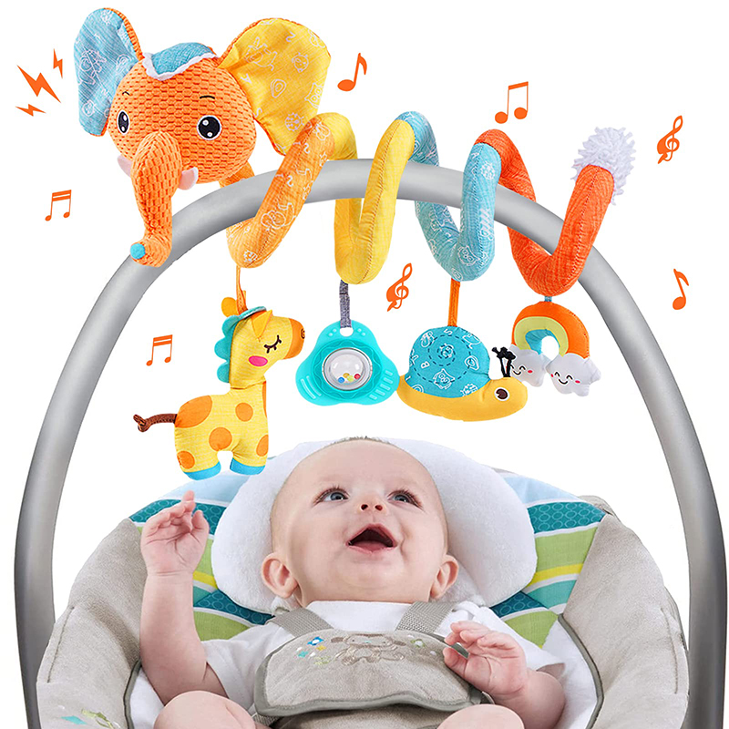 Kids Toys New Born - รถที่นั่งของเล่นเด็กทารกสีช้างรถเข็นเด็กยืดเกลียวกิจกรรมเด็กแขวนของเล่นสําหรับเปลมือถือทารกแรกเกิด Sensory ของเล่นของขวัญ