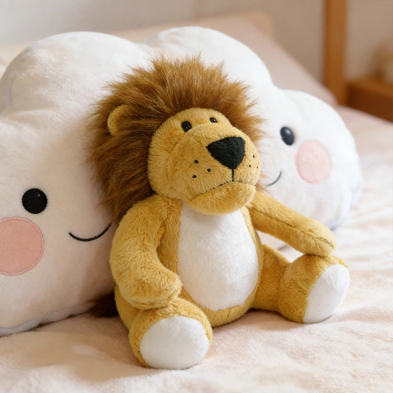 Kids Toys Logo - ตุ๊กตาสิงโตน่ารัก JinHua Toys ตุ๊กตาสัตว์ป่าแสนนุ่ม ตุ๊กตามาสคอตราชาแห่งป่า รับทำโลโก้ตามสั่ง