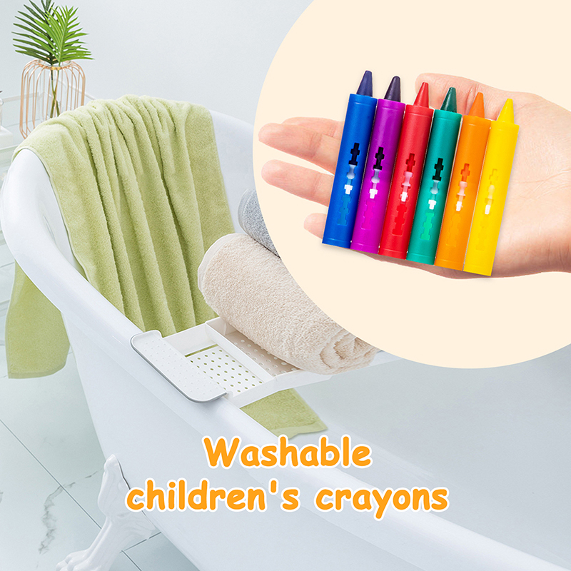 6 สีล้างทําความสะอาดได้ Bath C - Kids Toys Drawing Easy บทวิจารณ์และราคา