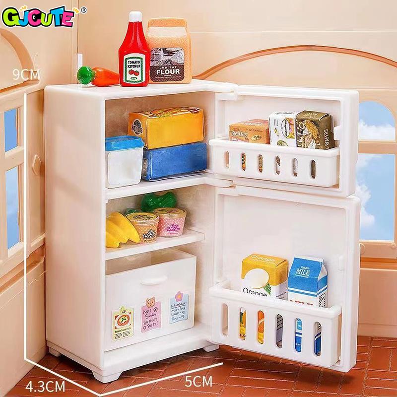 ตู้เย็นขนาดเล็ก1/12พร้อมชุดอาห - Kids Toys Kitchen บทวิจารณ์และราคา