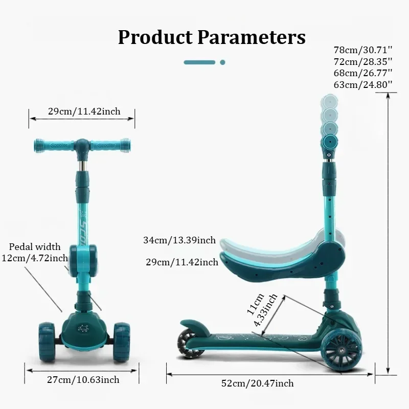 2-in-1 เด็ก KICK สกู๊ตเตอร์ LE - Kids Toys Scooter บทวิจารณ์และราคา