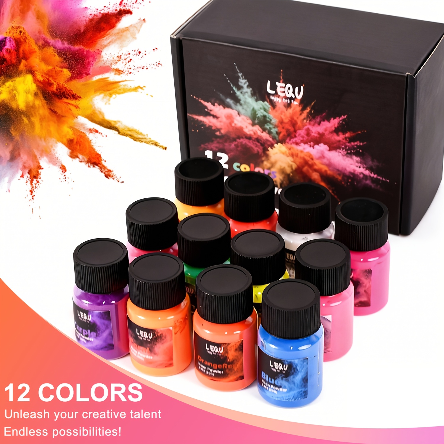 LEQU ผงสีเรซินนีออนเรืองแสง 12 - Slime Making Kit บทวิจารณ์และราคา