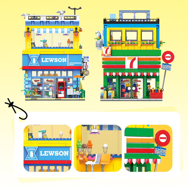 1263+PCS ฉากถนนร้านสะดวกซื้อ M - Kids Toys In Store บทวิจารณ์และราคา