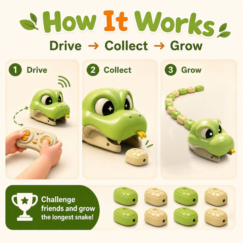 ของเล่นงูแม่เหล็กควบคุมระยะไกล - Kids Toys Remote Car บทวิจารณ์และราคา