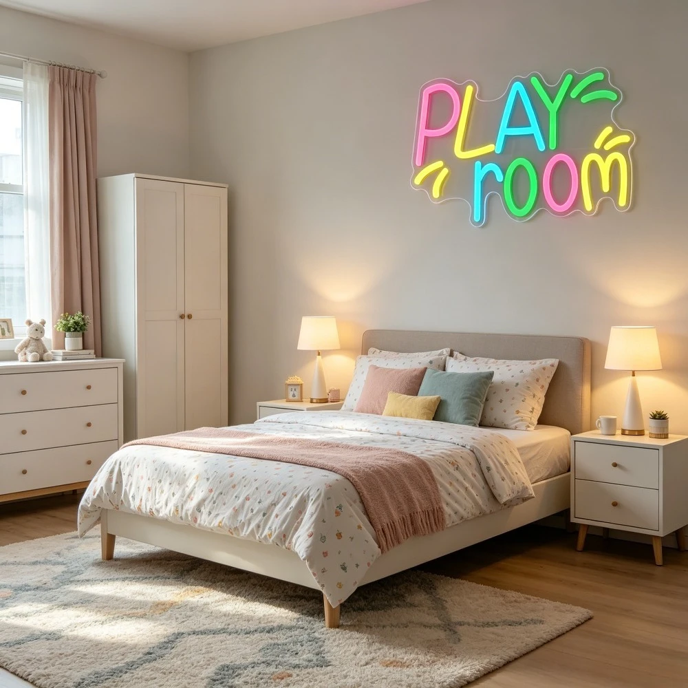 ป้ายไฟนีออนสำหรับตกแต่งผนังห้อ - Kids Play Zone Toys บทวิจารณ์และราคา