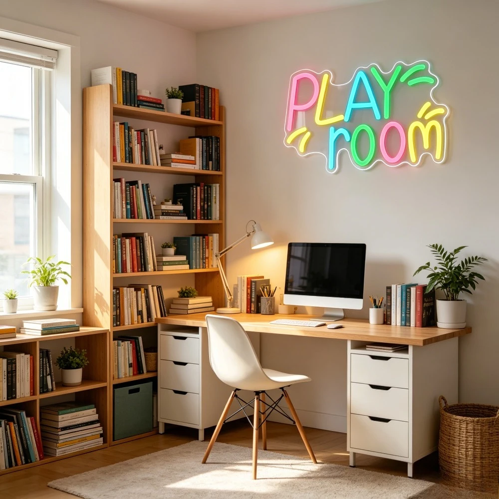 ป้ายไฟนีออนสำหรับตกแต่งผนังห้อ - Kids Play Zone Toys บทวิจารณ์และราคา