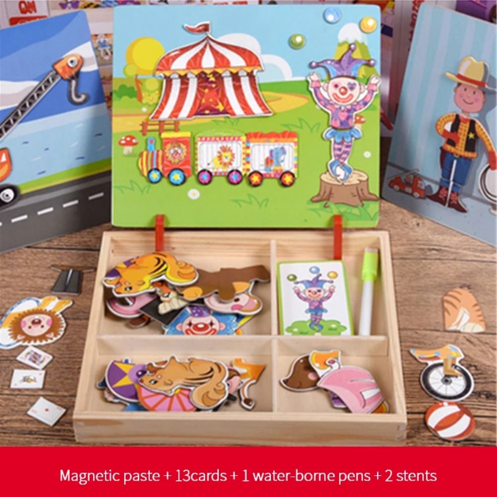 ปริศนาแม่เหล็ก 3 มิติ ทำจากไม้ - Kids Toys Drawing Easy บทวิจารณ์และราคา