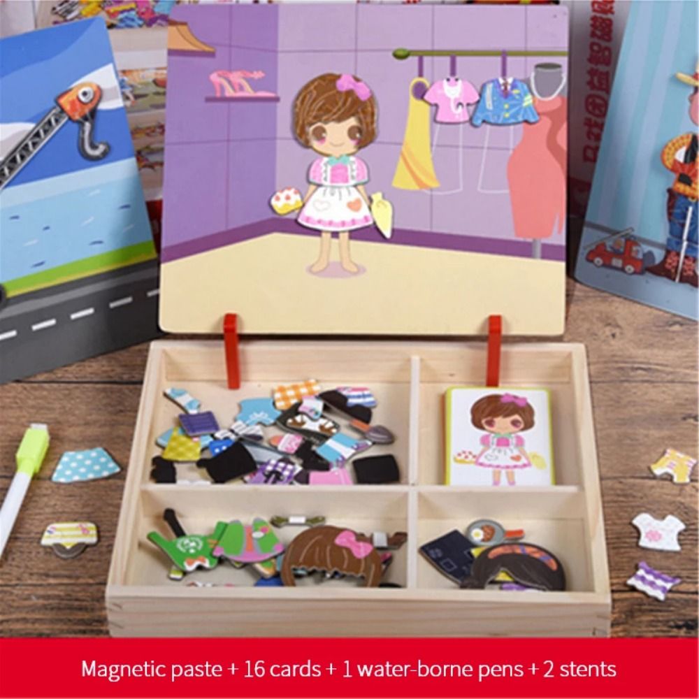 ปริศนาแม่เหล็ก 3 มิติ ทำจากไม้ - Kids Toys Drawing Easy บทวิจารณ์และราคา