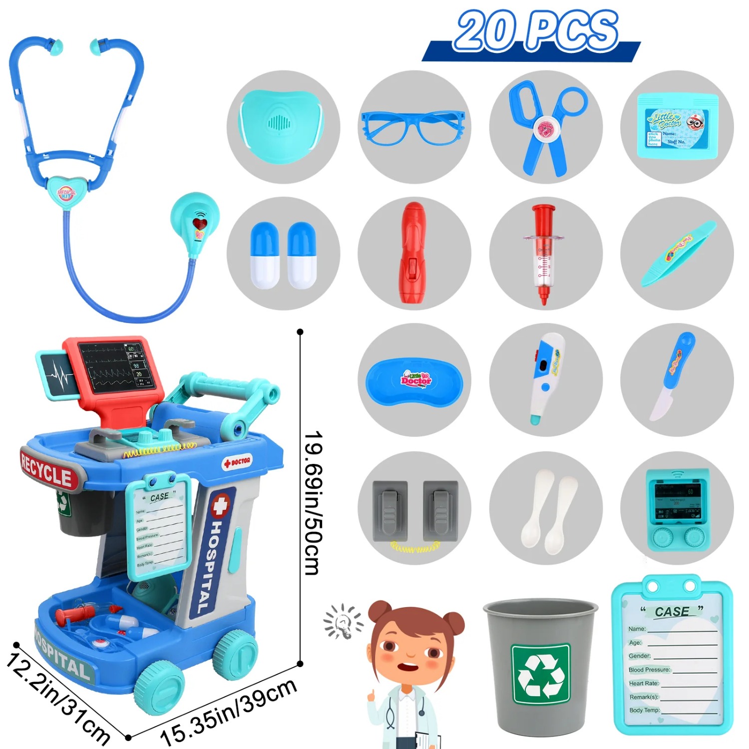 ชุดแพทย์ของเล่นสำหรับเด็กวัยหั - Kids Toys Doctor Set บทวิจารณ์และราคา